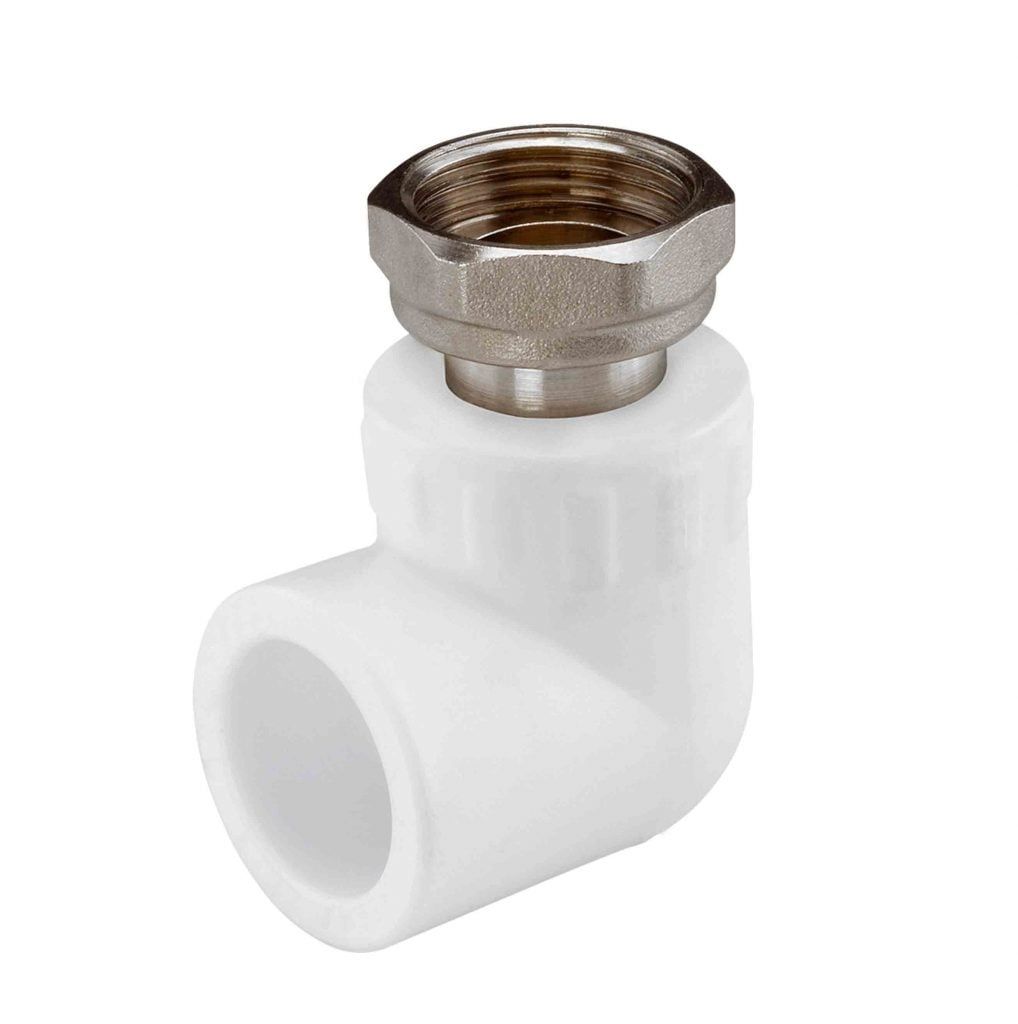 KAS PPRC Oynar Başlıklı Rakor Köşe Beyaz 20 mm x 1/2 İnç