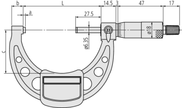 Mitutoyo 103-140-10 Mekanik Dış Çap Mikrometresi 75-100 mm / 0,01 mm