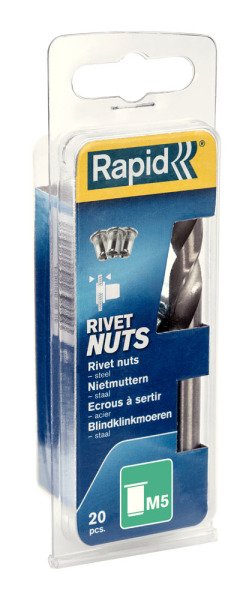 Rapid Çelik Perçin Somun M5 (1 Paket/20 Adet) - 5000672