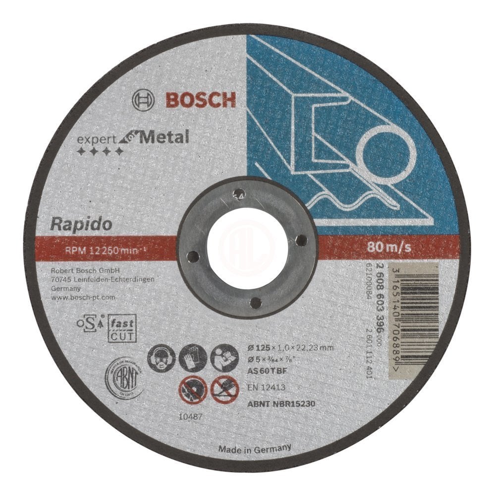 Bosch Metal Kesme Diski Expert For Metal Rapido Düz 125x22,23x1,0 mm (AS 60 T BF) - 2608603396