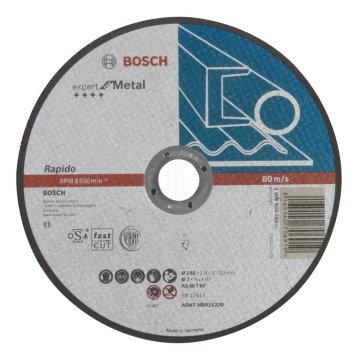 Bosch Metal Kesme Diski Expert For Metal Rapido Düz 180x22,23x1,6 mm (AS 46 T BF) - 2608603399