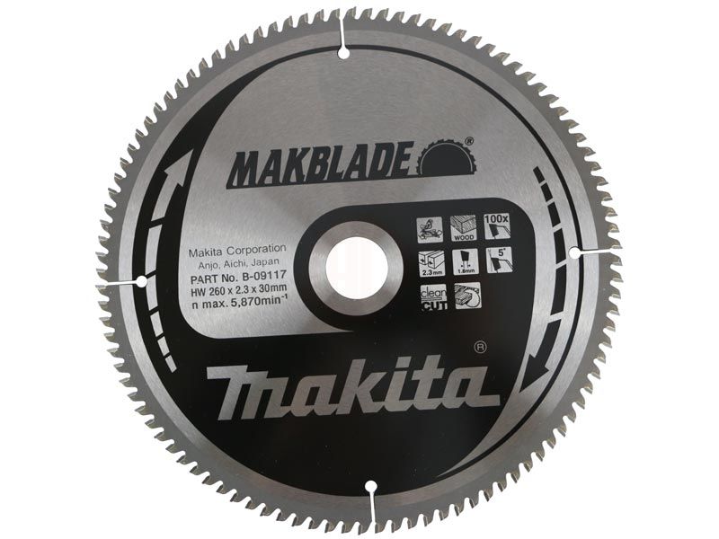 Makita Profesyonel Ahşap Daire Testere 260x30 mm 100 Diş (B-09117)