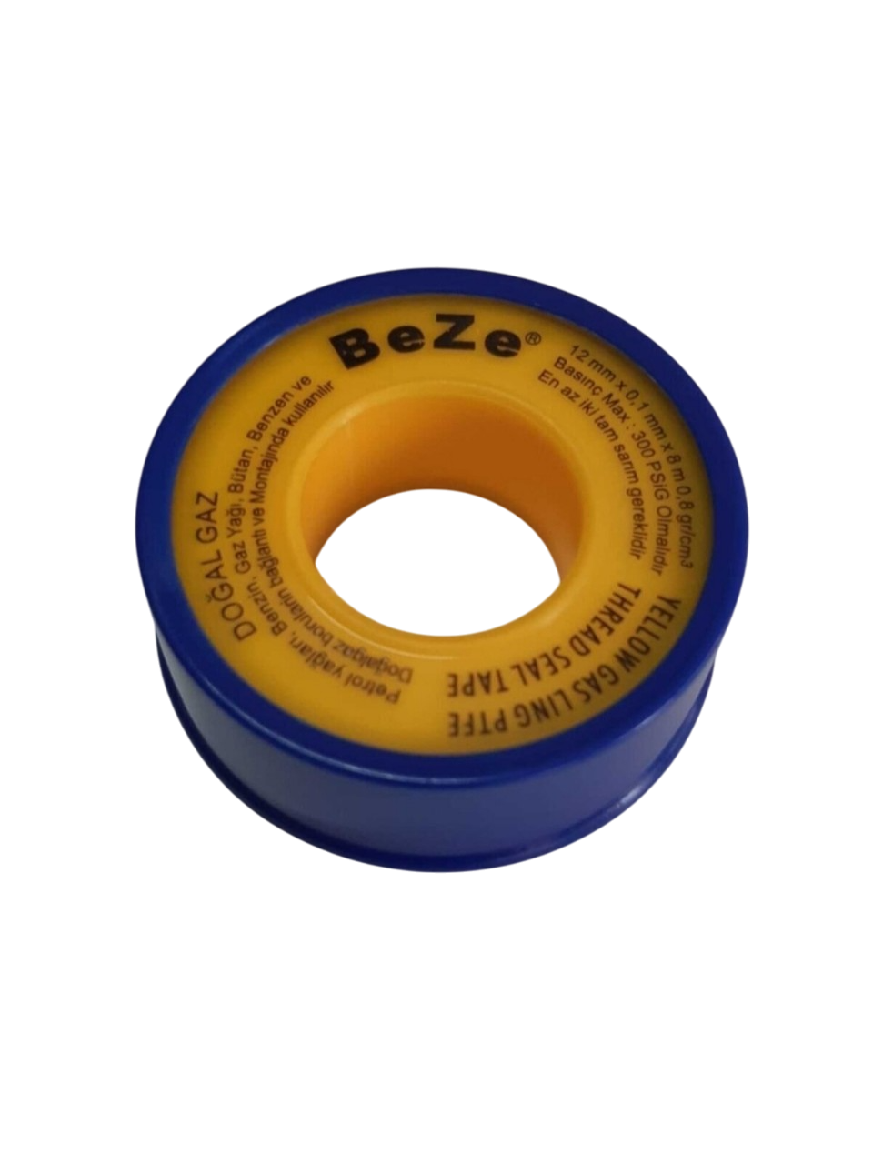 Beze Sarı Doğalgaz Teflon Bant 12 mm x 0,1 mm x 8 m