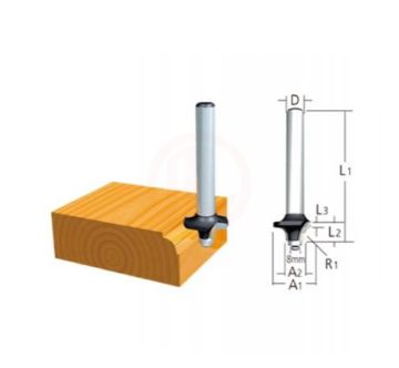 Makita Freze Ucu Rulmanlı Kordon Bıçağı (Dış Bükey) 6x26x42 mm (D-09547)