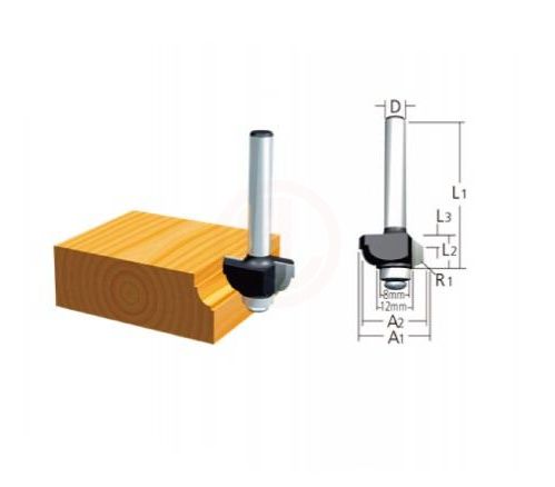 Makita Freze Ucu Rulmanlı Kordon Bıçağı (İç Bükey) 6x26x42 mm (D-09569)