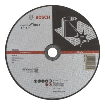 Bosch Paslanmaz Çelik Kesme Diski Expert For Inox Rapido Düz 230x22,23x1,9 mm (AS 46 T INOX BF) - 2608603407