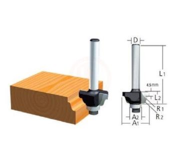Makita Freze Ucu Rulmanlı Kordon Bıçağı (Çift Kavisli) 6x20x40 mm (D-09575)