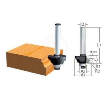 Makita Freze Ucu Rulmanlı Kordon Bıçağı (Çift Kavisli) 6x26x42 mm (D-09581)
