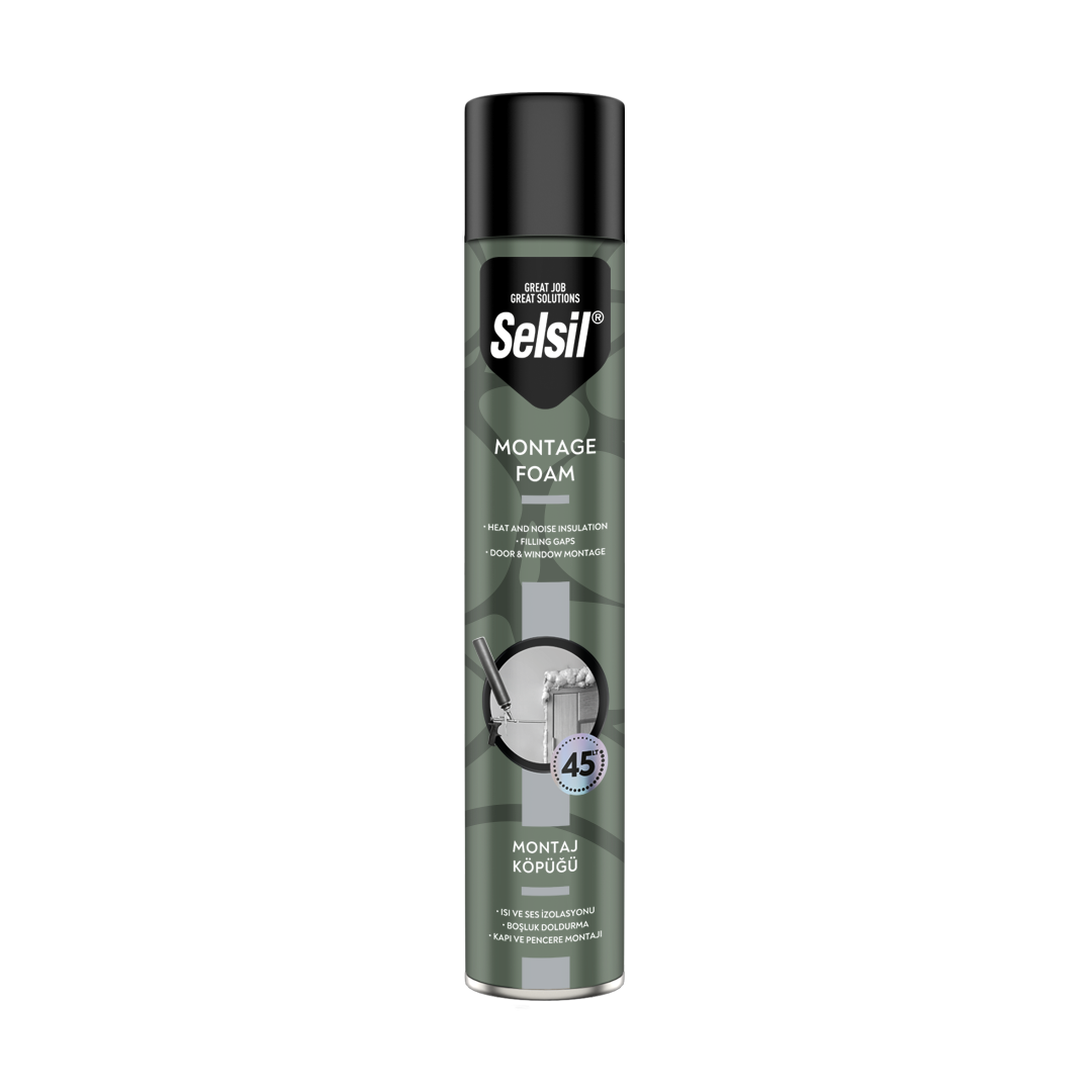 Selsil Montaj Köpük 750 Gr Tabancalı (Gri Dizayn)