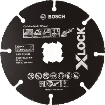 Bosch X-Lock Çok Amaçlı Kesme Diski Carbide Multi Wheel 125x22,23 mm (1 Adet) - 2608619284