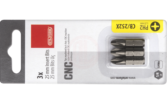 Ceta Form 3 Parça 1/4 İnç Yıldız Bits Uç Ph2 X 25 Mm / Kartlı