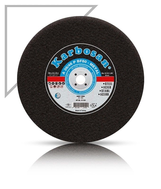 Karbosan Metal Sabit Tezgah Kesme Disk T41 Düz 350x3,5x30 mm A 30/36 P BF80 - KAR910870