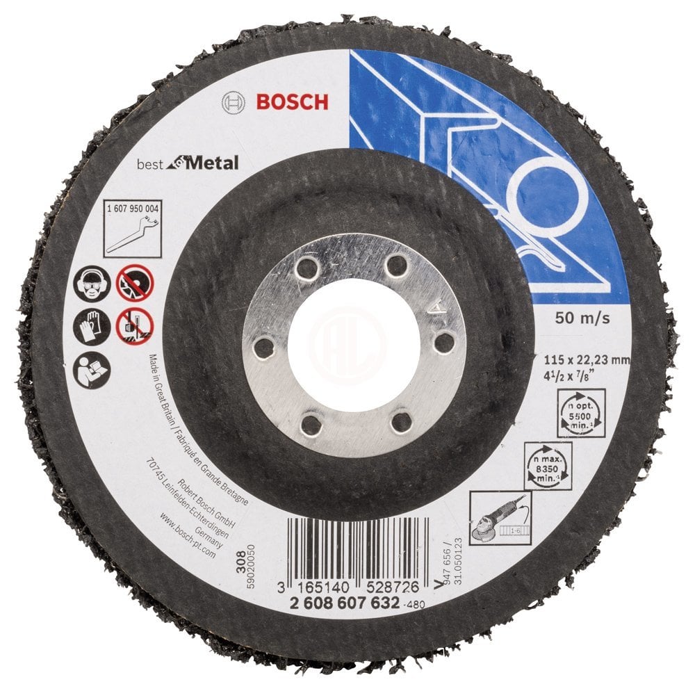Bosch Metal Taşlama Keçe Zımpara Diski Best For Metal 115x22,23 mm Siyah - 2608607632