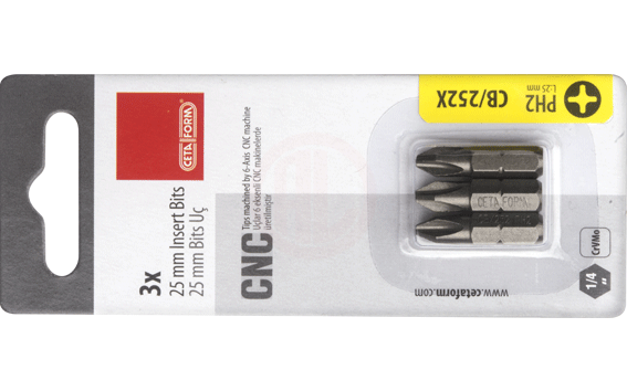 Ceta Form 3 Parça 1/4 İnç Yıldız Bits Uç Ph3 X 25 Mm / Kartlı