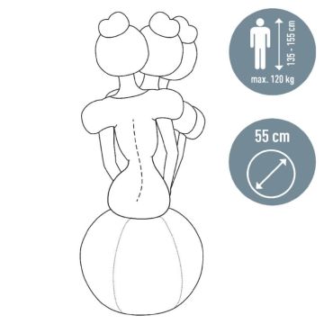 Leitz Active Oturma Topu, Durdurma Fonksiyonlu, Sabit Taban, 65410085, Açık Gri, 55Cm
