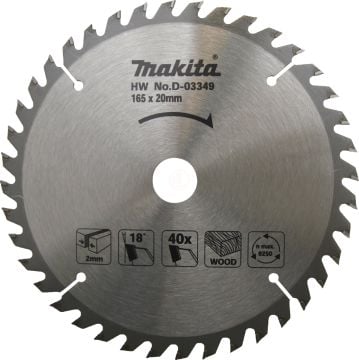 Makita Standart Ahşap Daire Testere 165x20 mm 40 Diş (D-03349)