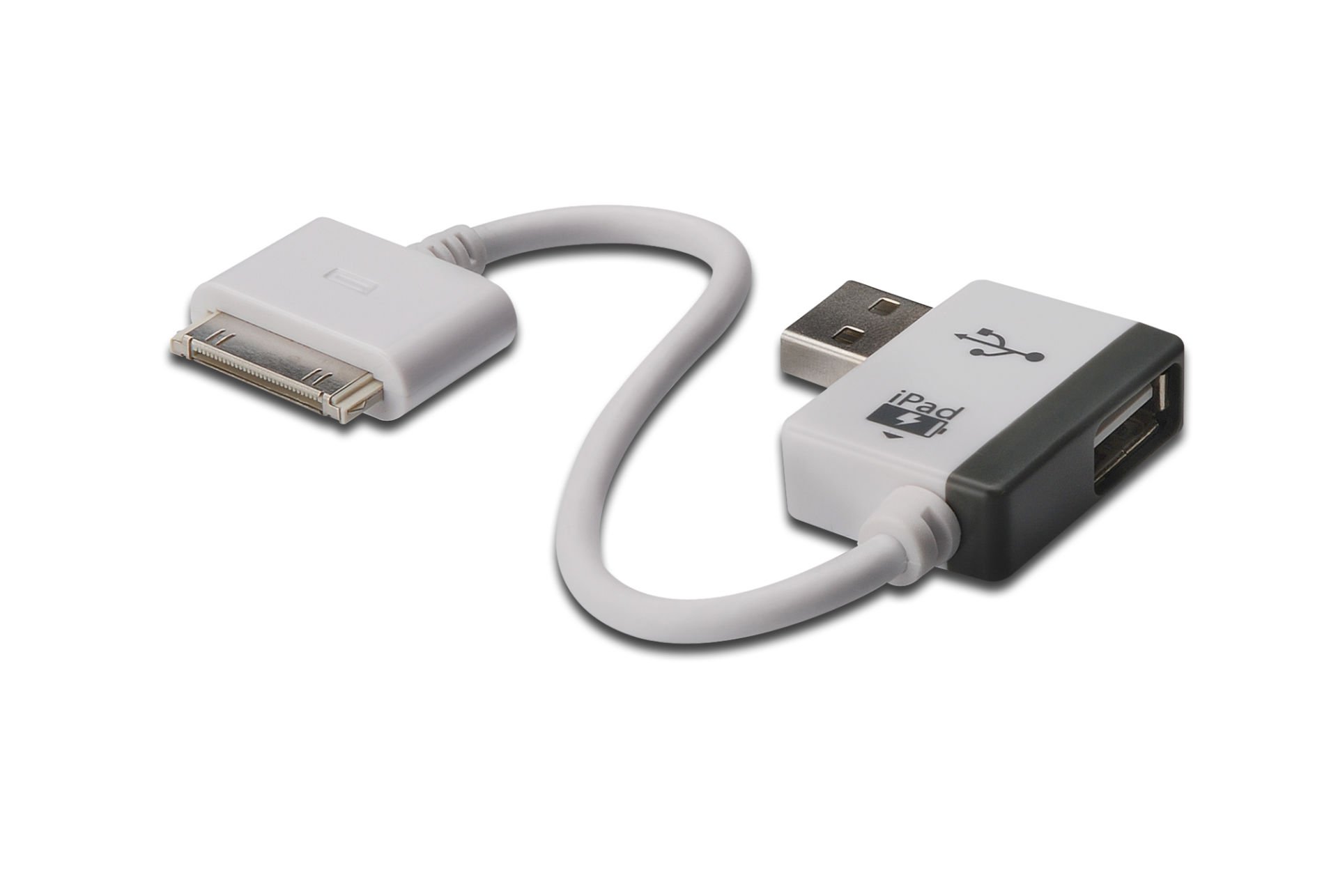 Assmann Digitus Mobil Taşınabilir Cihazlar İçin Evrensel Şarj Kablosu, Usb A Dişi Apple 30Pin Erkek, 1 Port Usb 2.0 Hub Özelliği