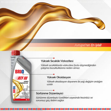 Brio Otomatik Şanzıman Yağı Atf3 1 Litre Kırmızı