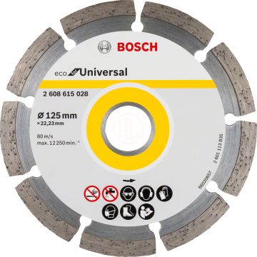 Bosch Elmas Kesme Diski Eco For Universal Segmanlı 125x22,23 mm (10 Adet) - 2608615041