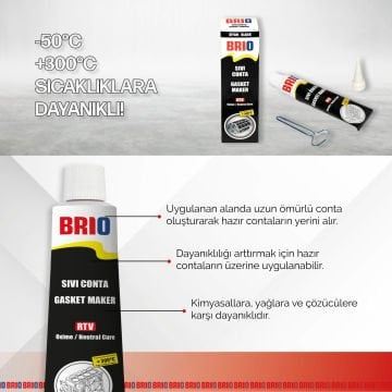 Brio Sıvı Conta 85 Gr Rtv Siyah