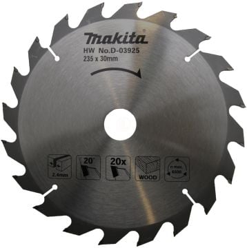 Makita Standart Ahşap Daire Testere 235x30 mm 20 Diş (D-03925)