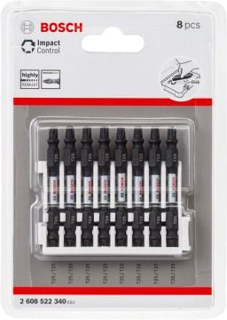 Bosch Vidalama Ucu Çift Taraflı Impact Control T25-T25x65 mm (8 Adet) - 2608522340