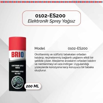 Brio Elektronik Kart Devre Soket Kablo Oksit Temizleyici Sprey 200 Ml Yağsız