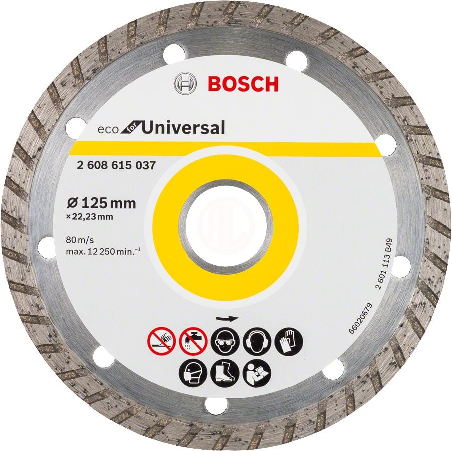 Bosch Elmas Kesme Diski Eco For Universal Turbo 125x22,23 mm (10 Adet) - 2608615046