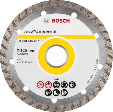 Bosch Elmas Kesme Diski Eco For Universal Turbo 125x22,23 mm (10 Adet) - 2608615046