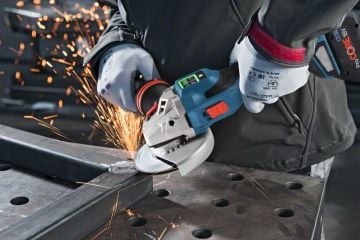 Bosch Akülü Avuç Taşlama Makinesi GWS 18V-15 SC (2 x 8,0 Ah Akü) (125 mm) + Paslanmaz Çelik (Inox) İnce Kesme Disk + Bosch Uzaklık Ölçer Lazerli GLM 40