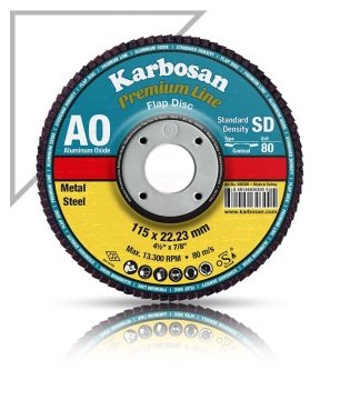Karbosan Premium Line Alüminyum Oksit Standart Yoğunluk Flap Disk Konik 180 mm 10 Kum - KARA18022100