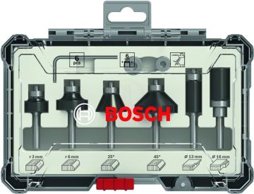 Bosch Freze Ucu Pro Set 6 mm Şaftlı Karışık (6 Parça) - 2607017468