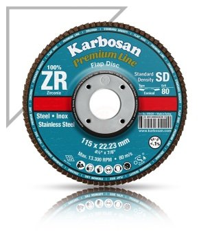 Karbosan Premium Line Zirkonyum Standart Yoğunluk Flap Disk Konik 180 mm 40 Kum - KAR983930