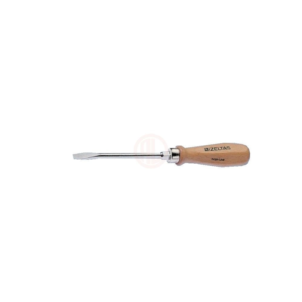 İzeltaş Ağaç Saplı Düz Tornavida 5,5x100 mm
