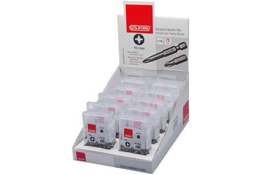 Ceta Form 500 Parça 1/4 İnç Pozidriv Bits Uç Toptan Paketi Cb/352 (Pz2 X 25 Mm)
