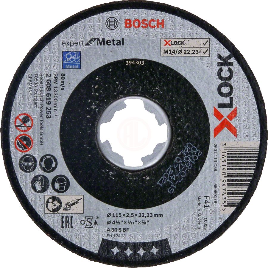 Bosch X-Lock Metal Kesme Diski Expert For Metal Düz 115x22,23x2,5 mm (A 30 S BF) - 2608619253
