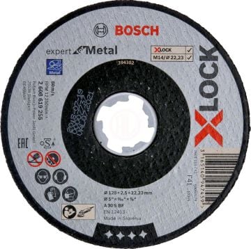 Bosch X-Lock Metal Kesme Diski Expert For Metal Düz 125x22,23x2,5 mm (A 30 S BF) - 2608619255