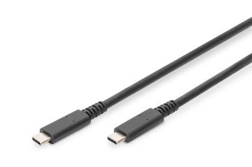 Assmann Digitus Usb 4.0 Bağlantı Kablosu, Tip - C Tip - C, Maksimum Çözünürlük 8K@30Hz, Pd3.0, 40Gbits/S, 0,8 Mt, Siyah Renk