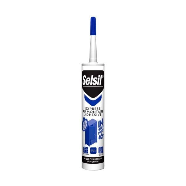 Selsil Poliretan PU Express Sıvı Çivi D4 Dolap Toplama 300 ml Şeffaf