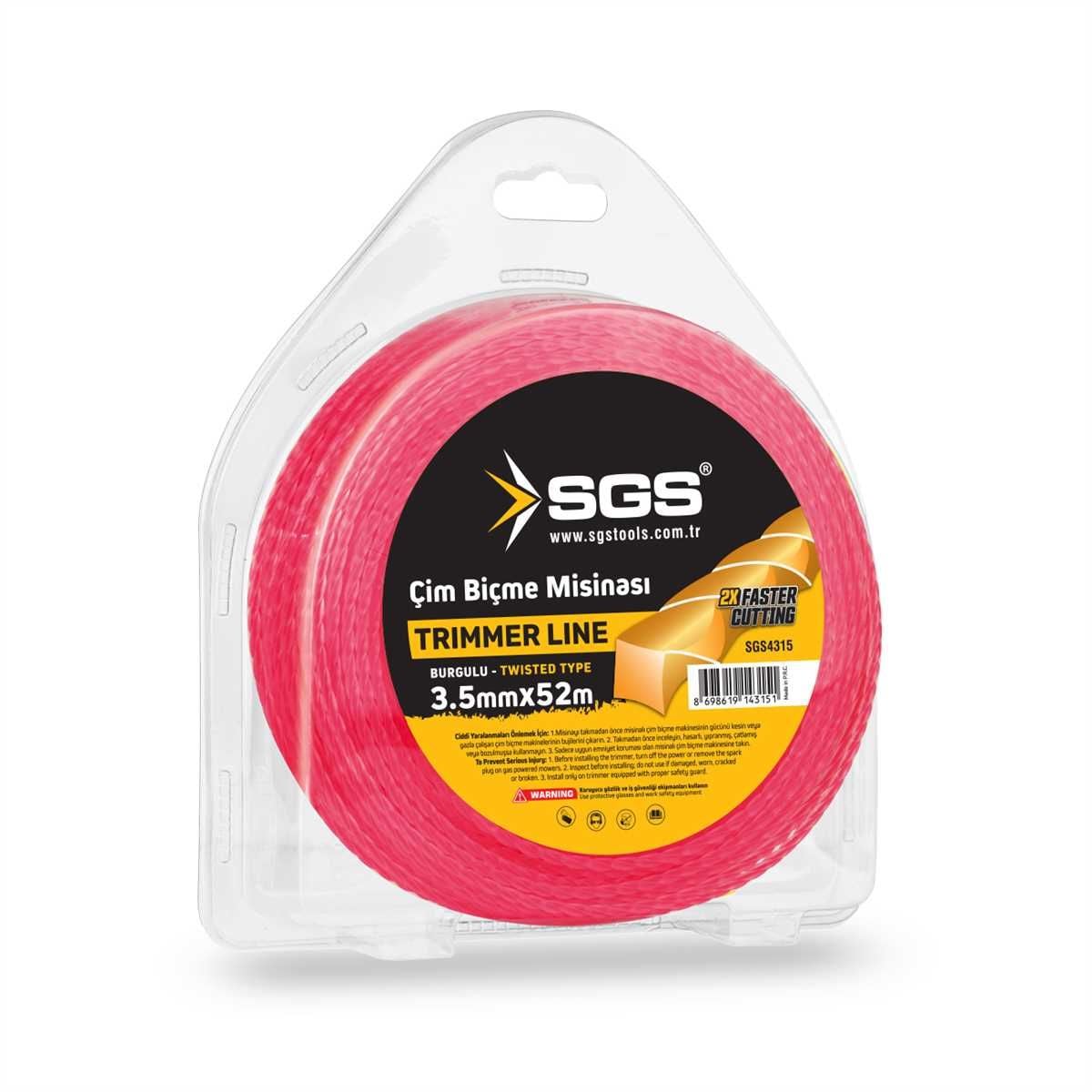 SGS Tırpan Misinası 3.5 Mm 52 Mt Burgulu (Pembe)