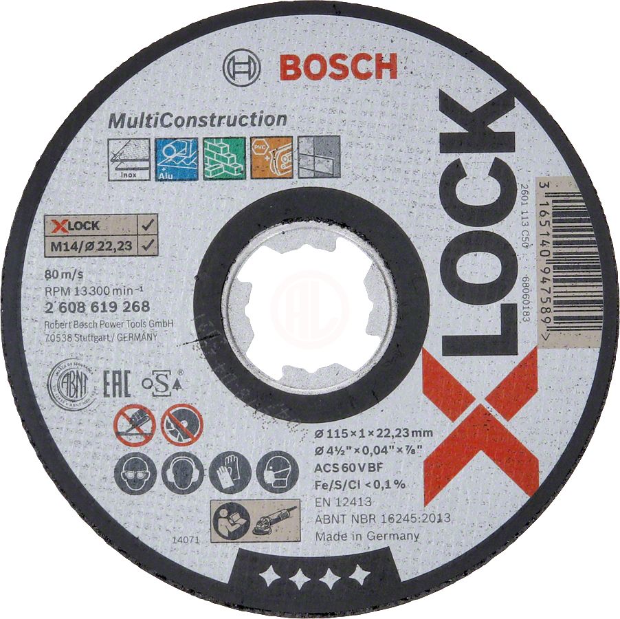 Bosch X-Lock Çok Amaçlı Kesme Diski Multi Construction Düz 115x22,23x1,0 mm (ACS 60 V BF) - 2608619268