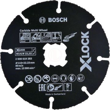 Bosch X-Lock Çok Amaçlı Kesme Diski Carbide Multi Wheel 115x22,23 mm (1 Adet) - 2608619283