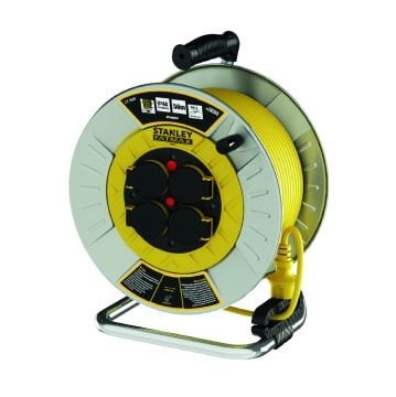Stanley IP44 Metal 4 Soketli 40 Metre Makaralı Kablo 3x2.5 mm H05VV-F