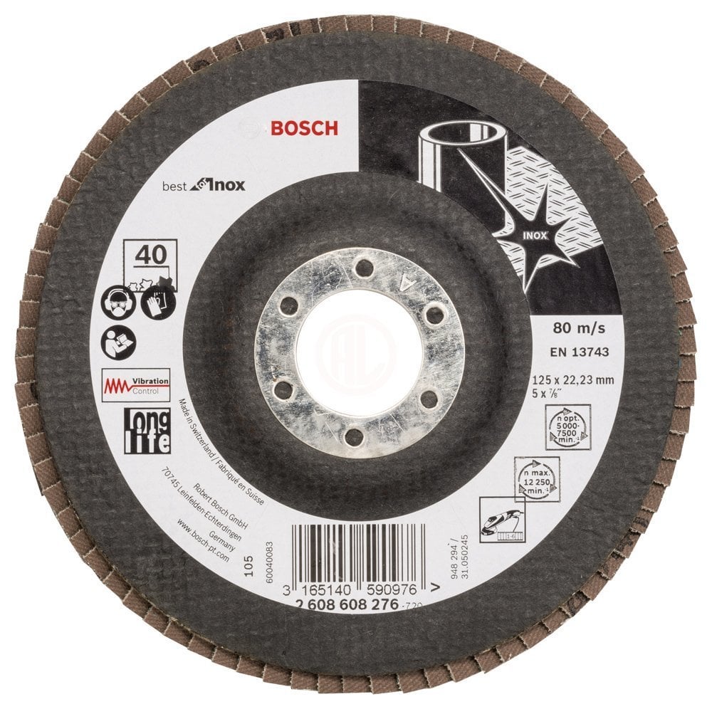 Bosch Flap Zımpara Diski 125 Mm 40 Kum Best For İnox - 2608608276