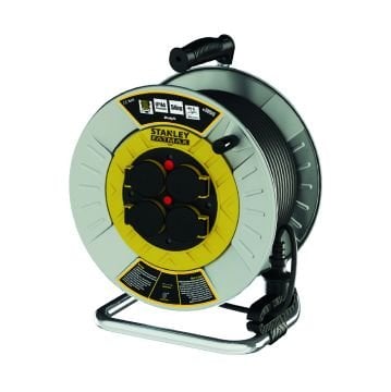 Stanley IP44 Metal 4 Soketli 40 Metre Makaralı Kablo 3x1.5 mm H07RN-F