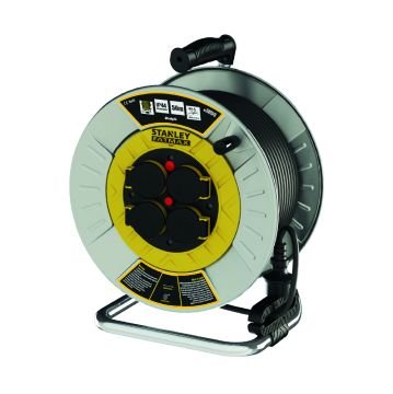 Stanley IP44 Metal 4 Soketli 40 Metre Makaralı Kablo 3x1.5 mm H07RN-F