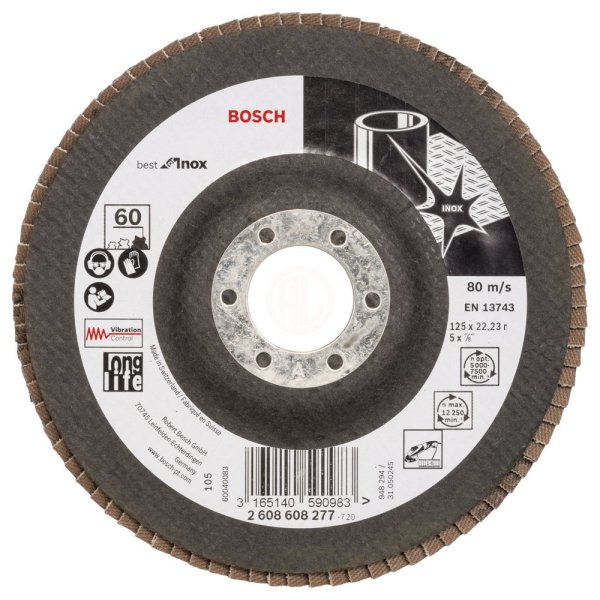 Bosch Flap Zımpara Diski 125 Mm 60 Kum Best For İnox - 2608608277