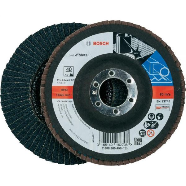 Bosch Zirkon-Alox Flap Zımpara Diski X571 Best For Metal 115x22,23 mm 40 Kum - 2608605450