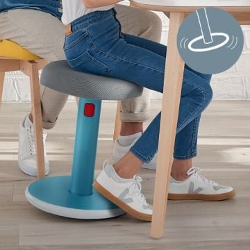 Leitz Ergo Active Ayaklı Tabure 2'Si 1 Arada, , Sit Stand Stool, 65180061, Mavi