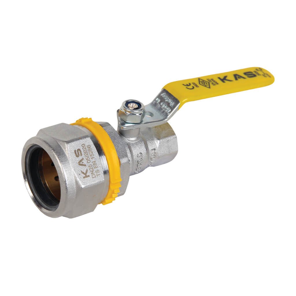 KAS Doğalgaz Vanası Rakorlu DN25 - 3/4 İnç